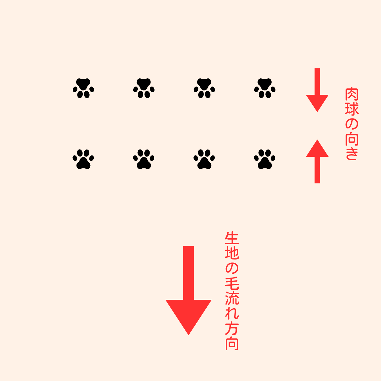 肉球刺繍生地