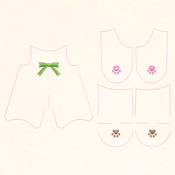 お顔＋髪の毛＋体刺繍